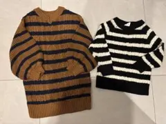 美品 BREEZE ボーダーニット ニットワンピース お揃い 双子
