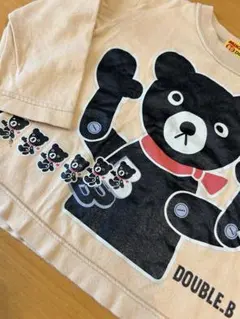 ミキハウスDOUBLE.B クマプリント Tシャツ 80