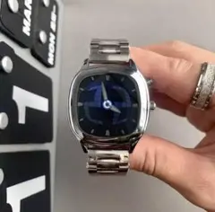 k*n様 ケルシウムウォッチ 腕時計 y2k archive 黒 シルバーベルト 