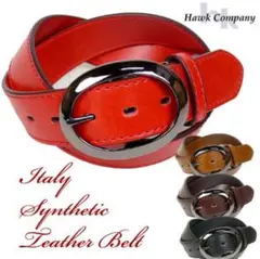 HAWK COMPANY ベルト イタリアフェイクレザー ブラックバックルベルト