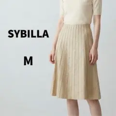 SYBILLA シビラ リネン&コットン ピンタック フレアスカート ベージュのサムネイル