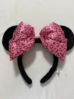 ディズニー　ミニー　ヒョウ柄　カチューシャ