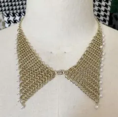 新商品 横パールビーズネックレス 付け襟