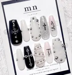 【現品】ネイルチップ　y2k ウィッシュコア　シズニルック　韓国　クロム　十字架