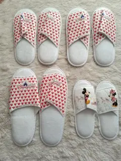 未使用・香港ディズニーランドホテル・ミッキーマウススリッパ4足セット