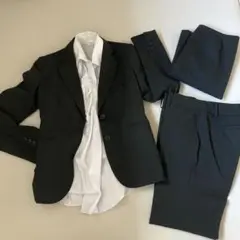 お得な4点セット★ スーツ　黒　ジャケット　就活　パンツ　スカート　ワイシャツ