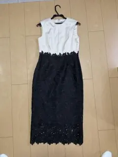 Aimer Acret ホワイト/ブラック レース装飾 ワンピース