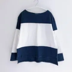 ぶぅ〜 。 様専用　YARRA 　ヤラ　ボートネック　ボーダー切り替えカットソー