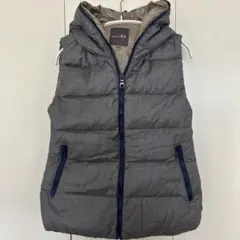 専用　DUVETICA フード付きグレー系ダウンベスト DUVETICA デュベティカ フード付きウール ダウンベスト グレー 42 美品