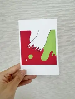 足のイラスト ポストカード