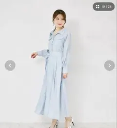 ベルト付きスキッパーシアーシャツワンピース