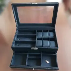 時計・アクセサリーケース 鍵付きブラック