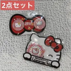 新品♡ハローキティ ハッピーくじ 缶バッジセット ステッカーセット