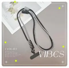 【新品】スマホショルダー ストラップ パラコード 編み込み モノトーン シンプル