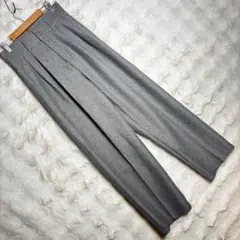 me+em SELECT グレー スラックス L ワイドパンツ　センタープレス