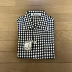 新品未使用　Mr.104 ブラック・ホワイトチェック 長袖ネルシャツ