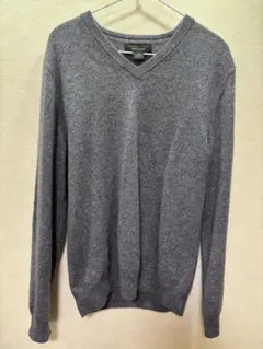 Bloomingdale's 100%カシミヤ Vネックセーター M グレー