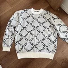 AZUL by MOUSSY クルーネックセーター Fサイズ グレー・ホワイト
