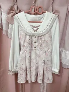 LIZLISA sewing bear柄セットアップ ピンク 長袖