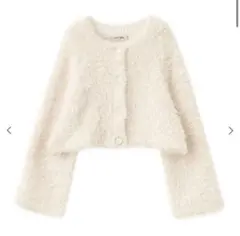 クロップド丈起毛カーディガン