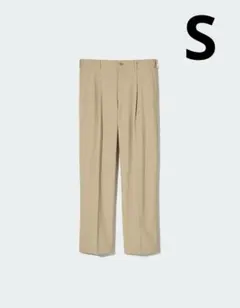 ユニクロ　タックワイドパンツ　ライト　ベージュ　S UNIQLO