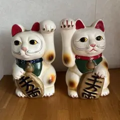 招き猫 白黒 貯金箱 陶器 縁起物 商売繁盛開運置物 開運 - メルカリ