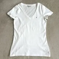 Tommy Hilfiger ホワイト Vネック Tシャツ【Mサイズ】