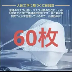 KN95マスク 立体 不織布 60枚セット 3D マスク MASK 白