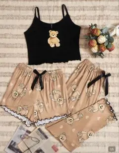 SHEIN クマ柄 パジャマ3点セット