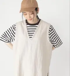 studio CLIP 綿麻スラブ調ベスト