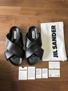 JIL SANDER クロスストラップ サンダル ブラックのサムネイル