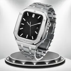 高級アップルウォッチケース apple watch 9,８,7 45㎝ シルバー