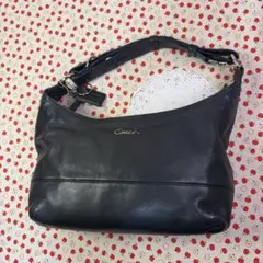 【美品】COACH コーチ 2way レザーショルダーバッグ ブラック