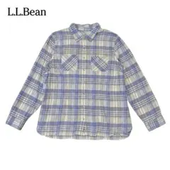 L.L.Bean エルエルビーン チェック柄 フランネルシャツ ブルー ホワイトのサムネイル