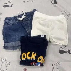 GAP ロックデザインセット 12-18ヶ月 デニム、白パン