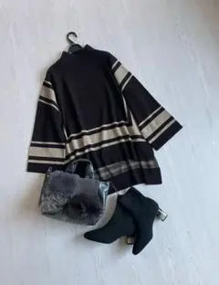 14000円新品♡スコットクラブ購入♡ オーバーサイズニット ダークブラウン