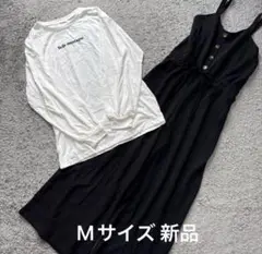 ロゴロンT×サロペットアンサンブル黒M新品