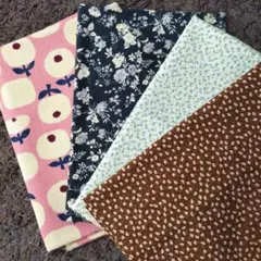 花柄　花模様柄　生地　4種セット　綿麻　薄地　ハンドメイド