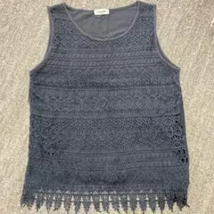 サマンサモスモス　タンクトップ　刺繍　レース　ノースリーブ