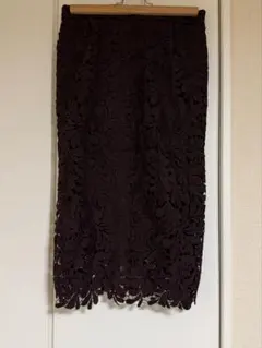ナノユニバース レースタイトスカート ブラウン