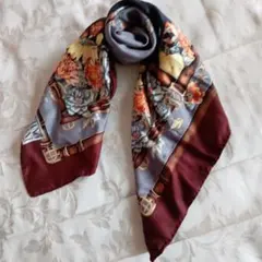 LUCIANO SOPRANI 花柄シルクスカーフ