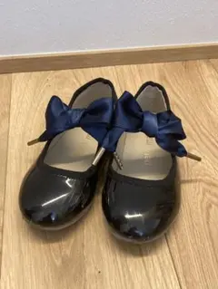 petit main 黒 リボン付きフォーマルシューズ　15.0センチ