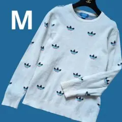 アディダスオリジナルス 総柄 カラフル ニット ロゴニット Mサイズのサムネイル