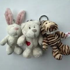 【美品】NICI キーホルダー3点セット（ウサギ・クマ・トラ）