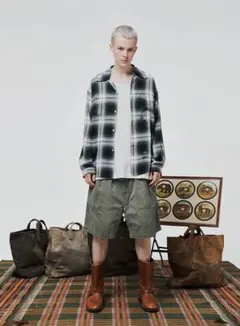 BOWWOW REMADE RAYON PLAID SHIRT AGEDのサムネイル