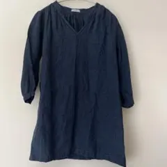 fog linen work リトアニアリネンブラウス プルオーバー チェック柄 