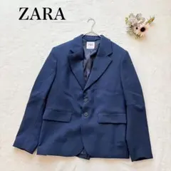 【ザラ】テーラードジャケット（M）スーツ上 無地 紺 シンプル ビジネス