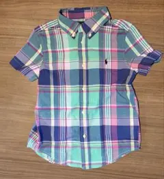 Ralph Lauren 半袖チェックシャツ S 120