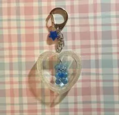 くま 揺れる キーホルダー ハンドメイド レジン シャカシャカ ハート