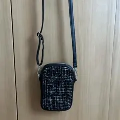 ツイードショルダーバッグ ブラックホワイトのサムネイル